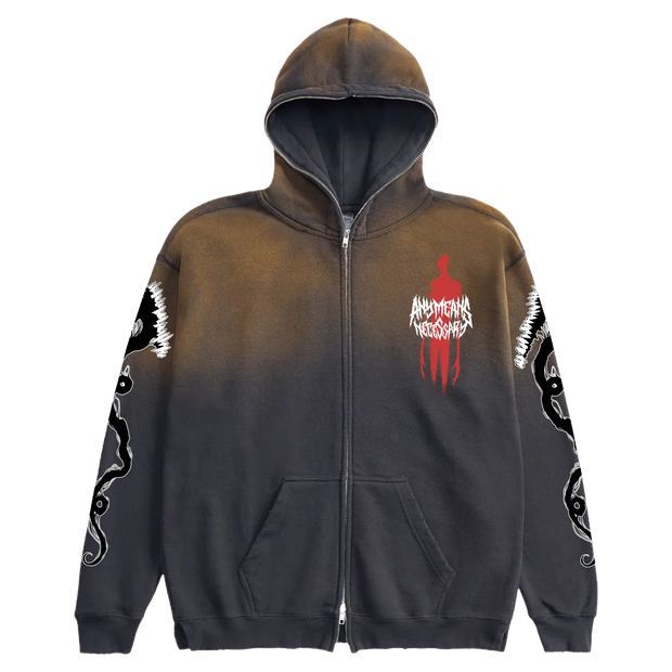 Abandon Full Zip Up Hoodie Black