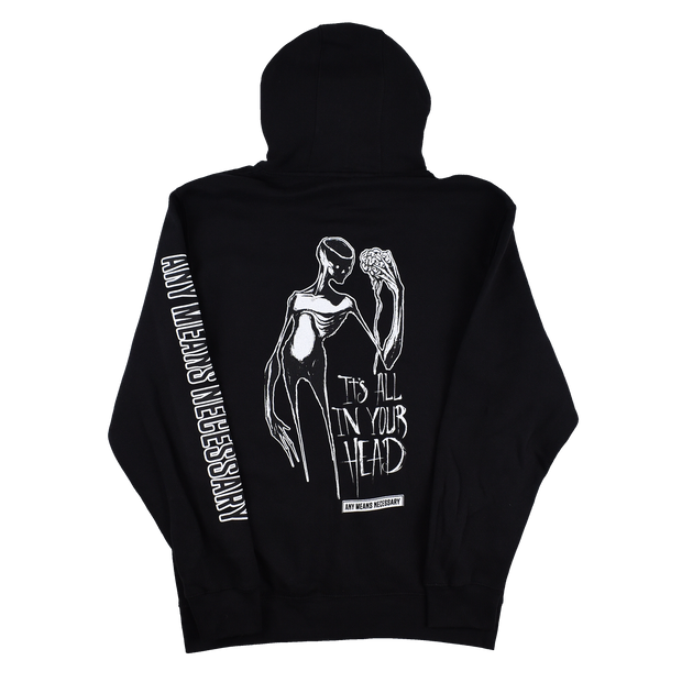 It's All In Your Head Zip Up Hoodie Black