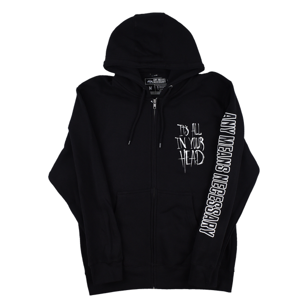 It's All In Your Head Zip Up Hoodie Black
