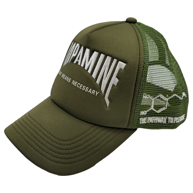 Dopamine Trucker Hat Olive