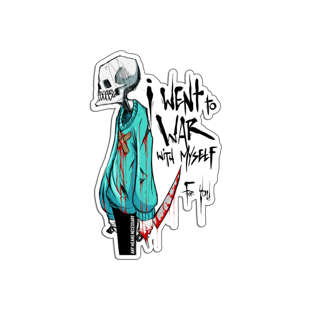 War with Myself Sticker