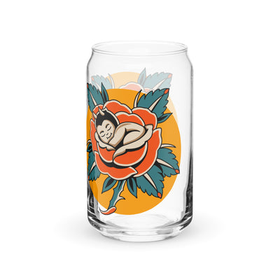 Devil Kewpie Can Shaped Glass